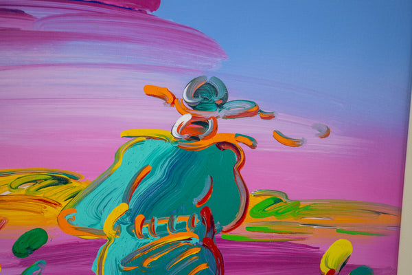 Peter Max Walking in Reeds Signed Original Painting on Canvas
