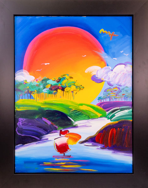Peter Max, Without Borders, 40x30 Inch Original Painting with Signature and Studio Number