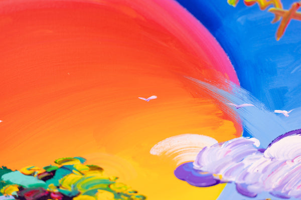 Peter Max, Without Borders, 40x30 Inch Original Painting with Signature and Studio Number