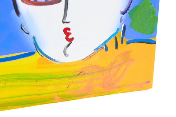 Peter Max Zero Series 1989 Signed Original Acrylic Painting on Canvas