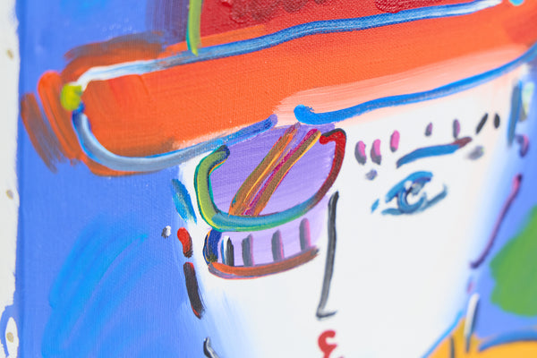 Peter Max Zero Series 1989 Signed Original Acrylic Painting on Canvas
