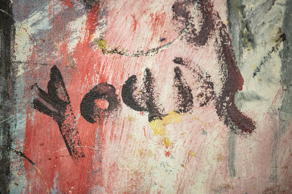 Purvis Young Urban Landscape Signed Large 55 Inch Original Painting