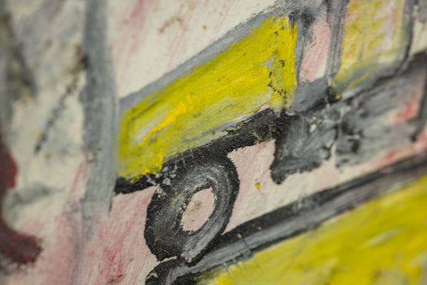 Purvis Young Urban Landscape Signed Large 55 Inch Original Painting