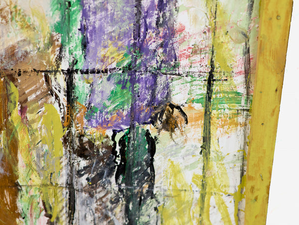 Purvis Young, Figures Behind Bars, Custom Framed 48" Signed Original Painting w/ Foundation COA