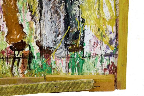 Purvis Young, Figures Behind Bars, Custom Framed 48" Signed Original Painting w/ Foundation COA