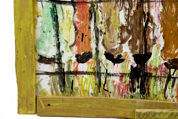 Purvis Young, Figures Behind Bars, Custom Framed 48" Signed Original Painting w/ Foundation COA