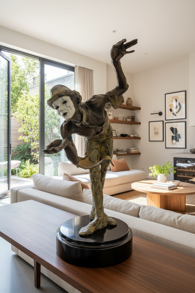 Richard MacDonald’s "Rain II" (c. 1991), is a 19" high bronze sculpture capturing graceful movement and lifelike detail. Limited edition of 85, signed and numbered, and includes a Gallery Certificate of Authenticity.