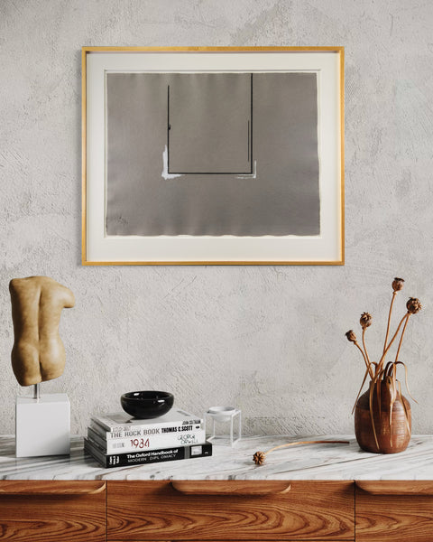 Robert Motherwell, Gray Open with White Paint, Signed Etching Edition of 79
