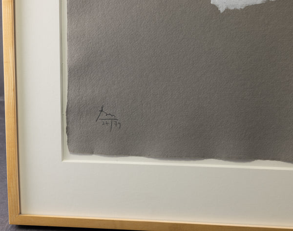 Robert Motherwell Gray Open with White Paint Signed Etching Edition of 79