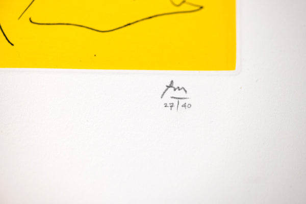 Robert Motherwell The Bed (from the Ulysses portfolio) Signed Screenprint Etching Edition of 40