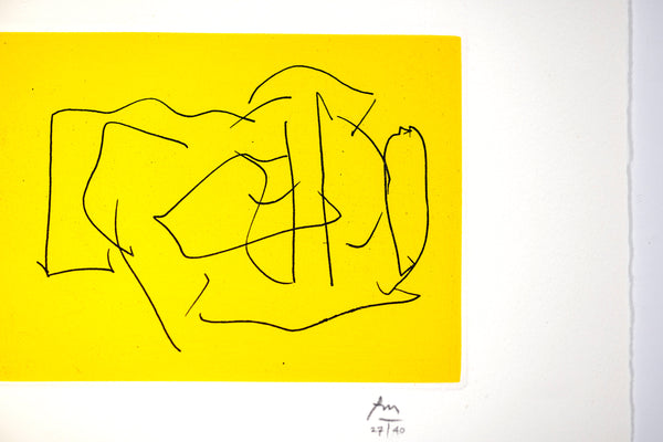 Robert Motherwell The Bed (from the Ulysses portfolio) Signed Screenprint Etching Edition of 40