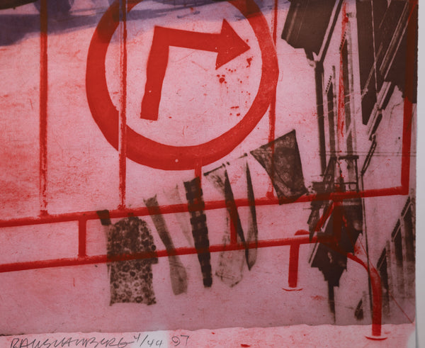 Robert Rauschenberg, Storyline, an intaglio print from the Ground Rules series, is a signed and numbered edition
