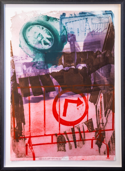 Robert Rauschenberg, Storyline, an intaglio print from the Ground Rules series, is a signed and numbered edition
