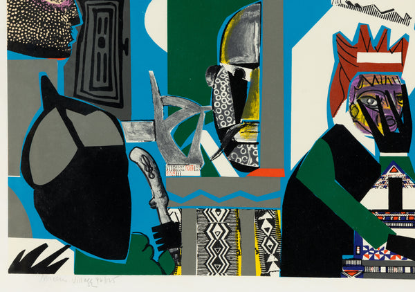 Romare Bearden, Sorcerer's Village, 1976 Screenprint Edition of 125
