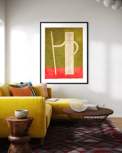 Rufino Tamayo, Hombre Con Baston, signed Mixographia print measuring 36x28 inches