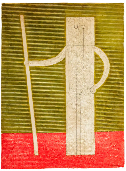 Rufino Tamayo, Hombre Con Baston, signed Mixographia print measuring 36x28 inches