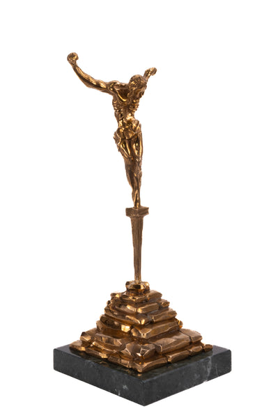 Salvador Dali Christ of St. John of the Cross Gold Sculpture Signed Edition of 500