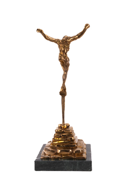 Salvador Dali Christ of St. John of the Cross Gold Sculpture Signed Edition of 500