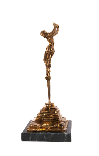 Salvador Dali Christ of St. John of the Cross Gold Sculpture Signed Edition of 500