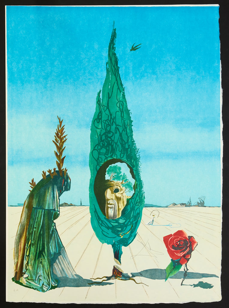 Salvador Dali Enigma of The Rose 1976 Signed Lithograph Visions