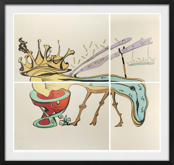 Salvador Dali, Royal Insect, Signed 1974 Monumental Color Lithograph Set of Four