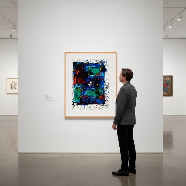 Sam Francis Original Painting Untitled Blue, Green, and Red Signed Abstract