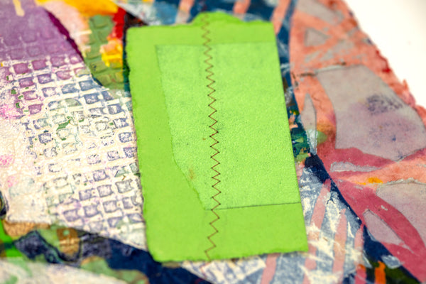 Shoebox by Sam Gilliam is a 20x23.5 inch signed and numbered edition, a relief etching with collage on handmade paper