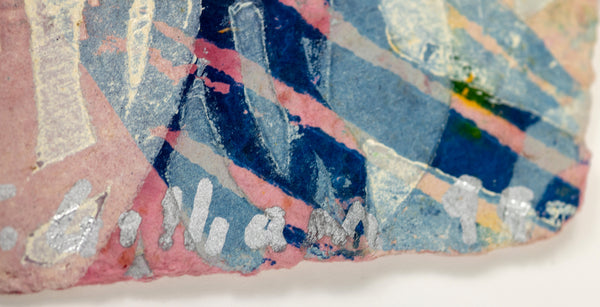 Shoebox by Sam Gilliam is a 20x23.5 inch signed and numbered edition, a relief etching with collage on handmade paper