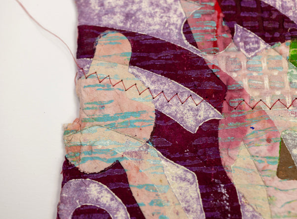 Shoebox by Sam Gilliam is a 20x23.5 inch signed and numbered edition, a relief etching with collage on handmade paper