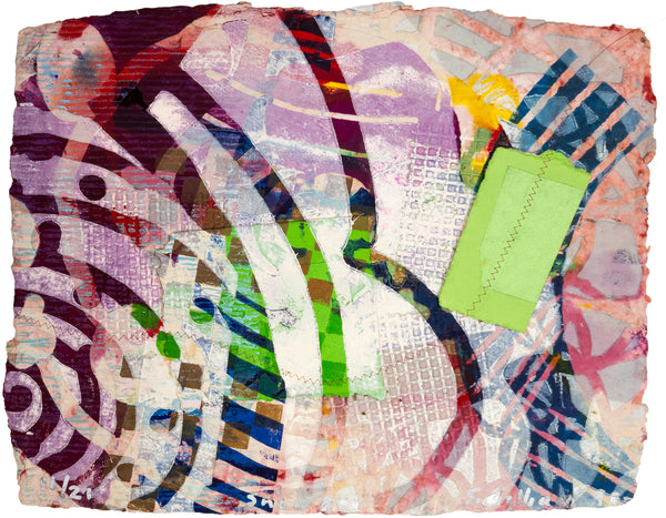 Shoebox by Sam Gilliam is a 20x23.5 inch signed and numbered edition, a relief etching with collage on handmade paper