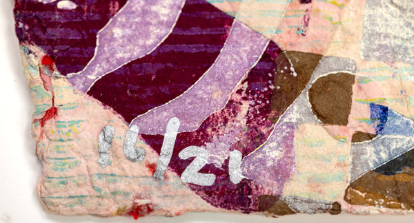 Shoebox by Sam Gilliam is a 20x23.5 inch signed and numbered edition, a relief etching with collage on handmade paper