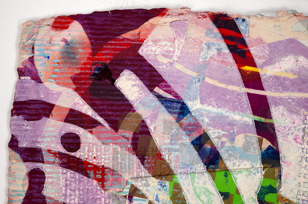 Shoebox by Sam Gilliam is a 20x23.5 inch signed and numbered edition, a relief etching with collage on handmade paper