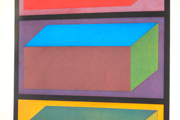 Sol LeWitt, Eight Cubic Rectangles, (1995 Diptych), color etching and aquatint on two sheets of Somerset paper