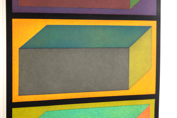 Sol LeWitt, Eight Cubic Rectangles, (1995 Diptych), color etching and aquatint on two sheets of Somerset paper