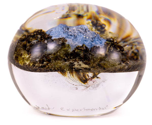 Paul Stankard Experimental Paperweight with Face Signed Hand Blown Glass Sculpture