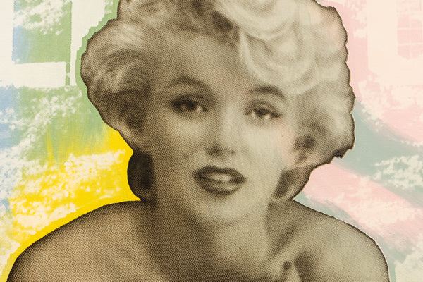 Steve Kaufman Large 55” Marilyn Monroe Hollywood Star Unique Original Signed Canvas