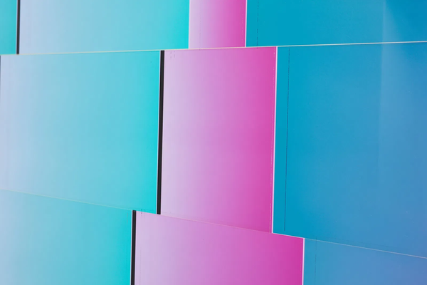 Vasa Monumental Block Blue, Teal, and Pink 1987 65” Original Acrylic Sculpture with Stand