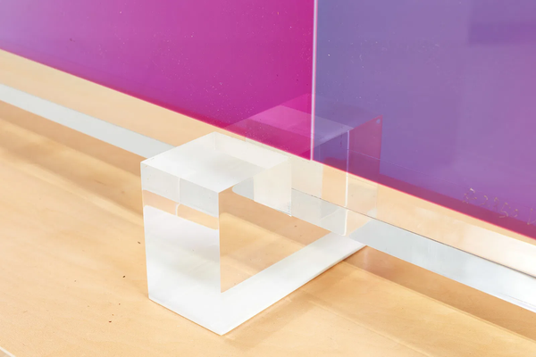Vasa Monumental Block Blue, Teal, and Pink 1987 65” Original Acrylic Sculpture with Stand