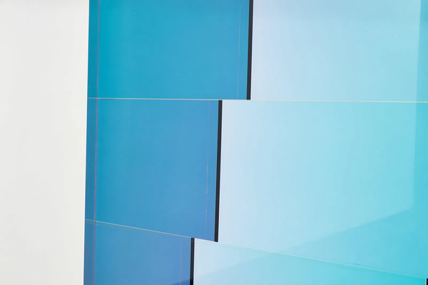 Vasa Monumental Block Blue, Teal, and Pink 1987 65” Original Acrylic Sculpture with Stand