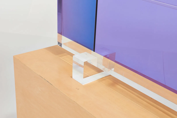 Vasa Monumental Block Purple & Pink 1987 65” Acrylic Sculpture with Stand