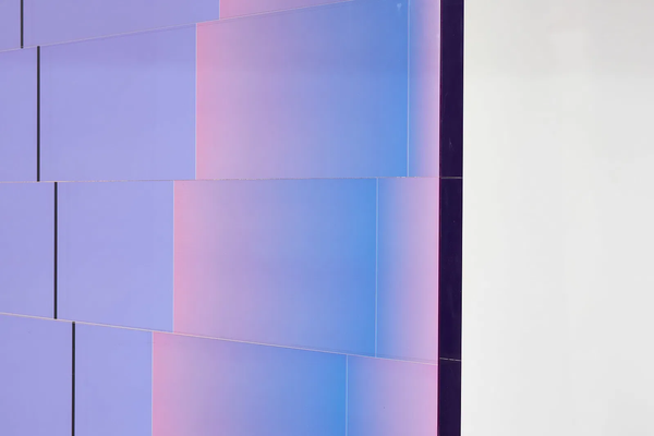 Vasa Monumental Block Purple & Pink 1987 65” Acrylic Sculpture with Stand