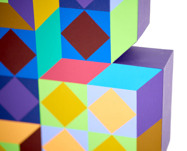 Victor Vasarely, Ter-A, Large 18 Inch Hand Painted Sculpture Signed Edition of 100