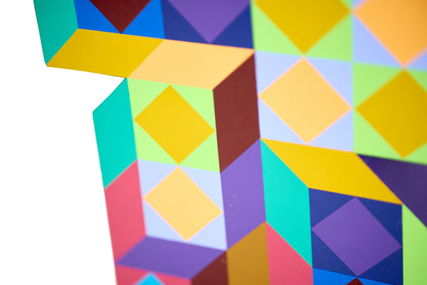 Victor Vasarely, Ter-A, Large 18 Inch Hand Painted Sculpture Signed Edition of 100