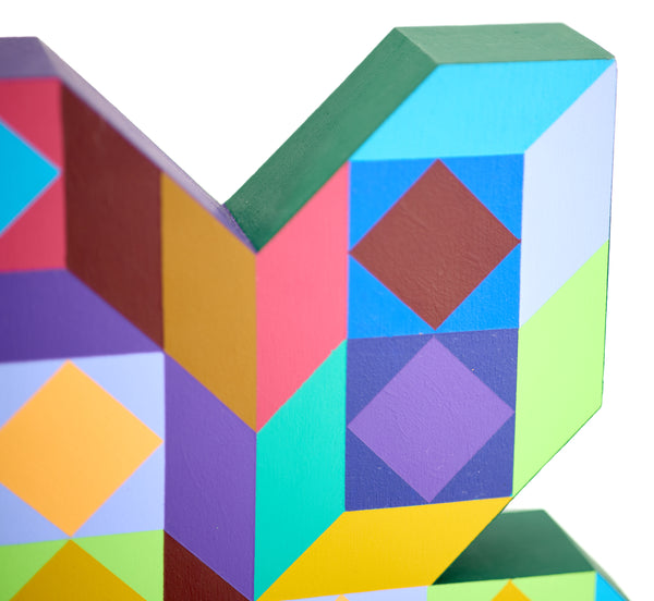 Victor Vasarely, Ter-A, Large 18 Inch Hand Painted Sculpture Signed Edition of 100
