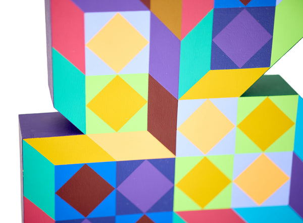 Victor Vasarely, Ter-A, Large 18 Inch Hand Painted Sculpture Signed Edition of 100