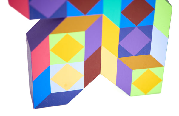 Victor Vasarely, Ter-A, Large 18 Inch Hand Painted Sculpture Signed Edition of 100