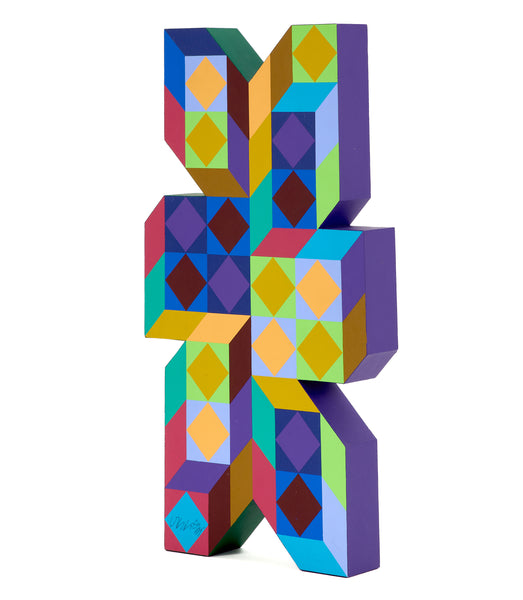 Victor Vasarely, Ter-A, Large 18 Inch Hand Painted Sculpture Signed Edition of 100