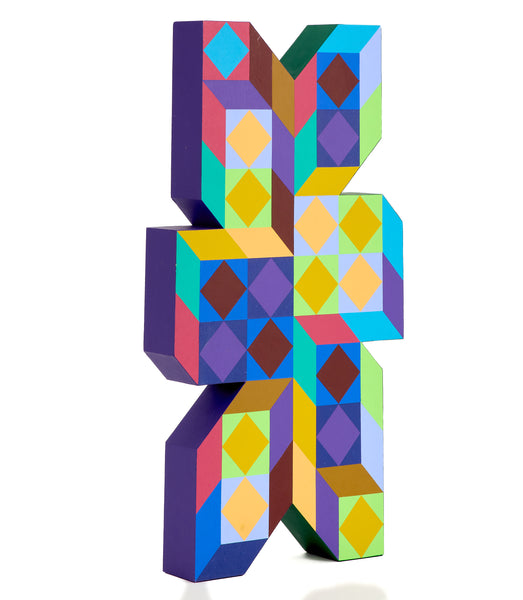 Victor Vasarely, Ter-A, Large 18 Inch Hand Painted Sculpture Signed Edition of 100