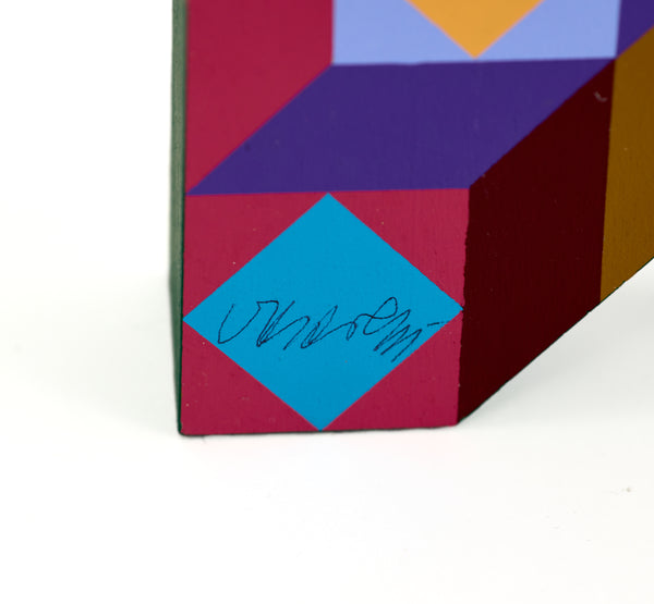 Victor Vasarely, Ter-A, Large 18 Inch Hand Painted Sculpture Signed Edition of 100