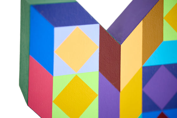 Victor Vasarely, Ter-A, Large 18 Inch Hand Painted Sculpture Signed Edition of 100